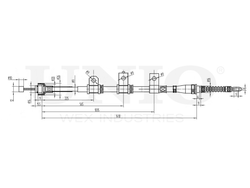 Трос стояночного тормоза задний левый UNIO CAB-60029