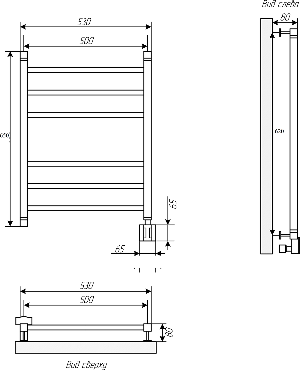 Полотенцесушитель электрический EWRIKA Деметра LP 60х50, хром R