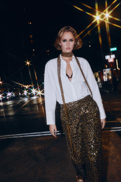 ZARA РУБАШКА ИЗ ПОПЛИНА С БУСИНАМИ НА ПЛАНКЕ, БЕЛЫЙ