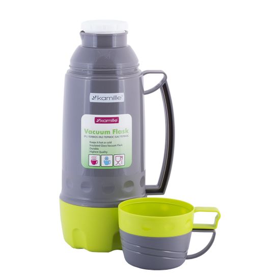 Термос 1 л. со стеклянной колбой Kamille KM 2080 пластиковый корпус