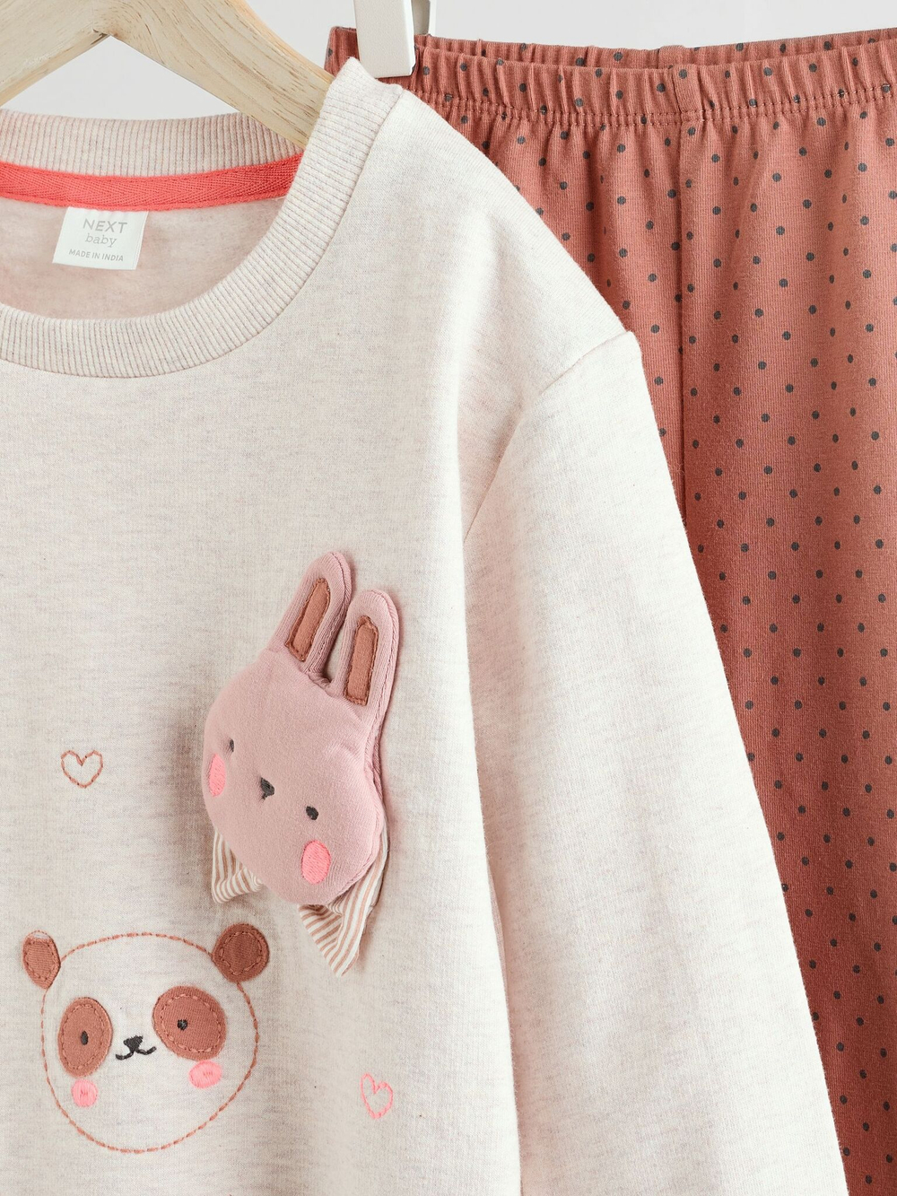 Толстовка и легинсы в комплекте для малышей Next E66-467, Молочный, Светло-коричневый