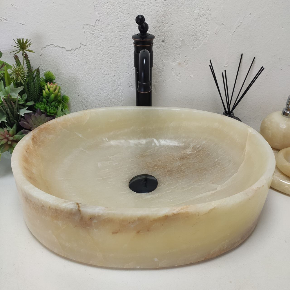Раковина из оникса Oval Yellow OY-61567 (52*38*14)