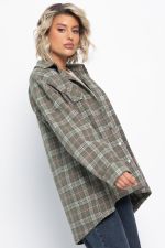 Пальто-рубашка Хармони (зелено-коричневая) Б15040-5М LT Collection