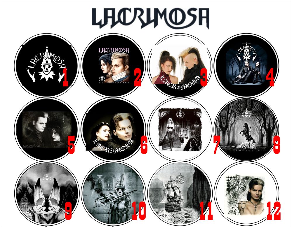 Значок Lacrimosa (36 мм)( в ассортименте )