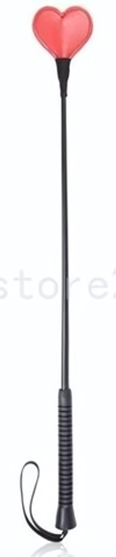 Черный стек с наконечником в виде красного сердечка - 62 см. (Цвет: красный с черным)