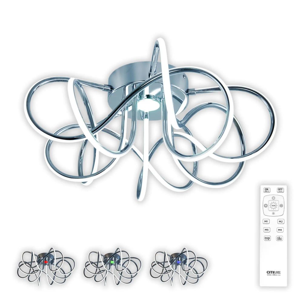 Citilux Мишель CL229151 RGB Люстра светодиодная с пультом Хром