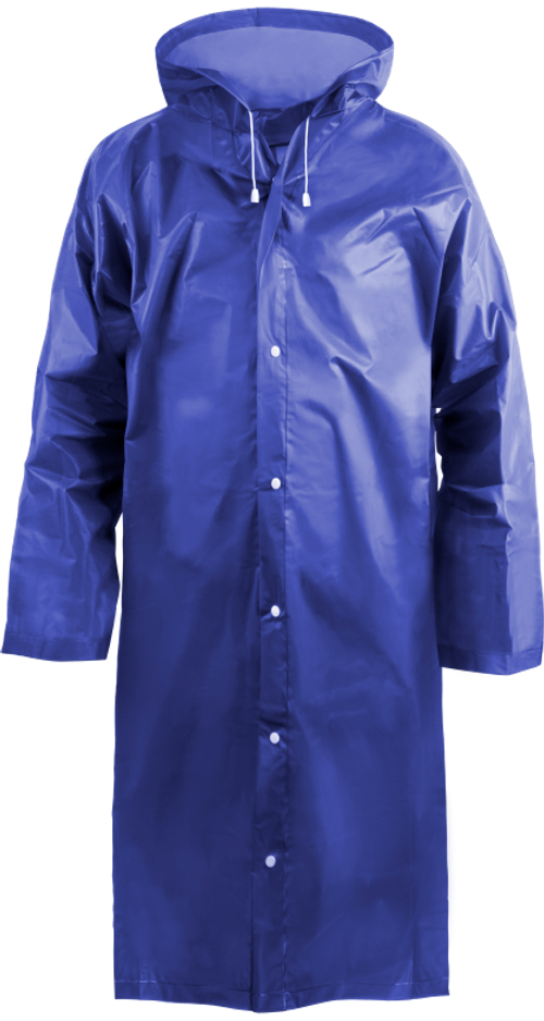 Дождевик-плащ, EVA 110мкм, с капюшоном, на кнопках, синий, Komfi, EVA005B