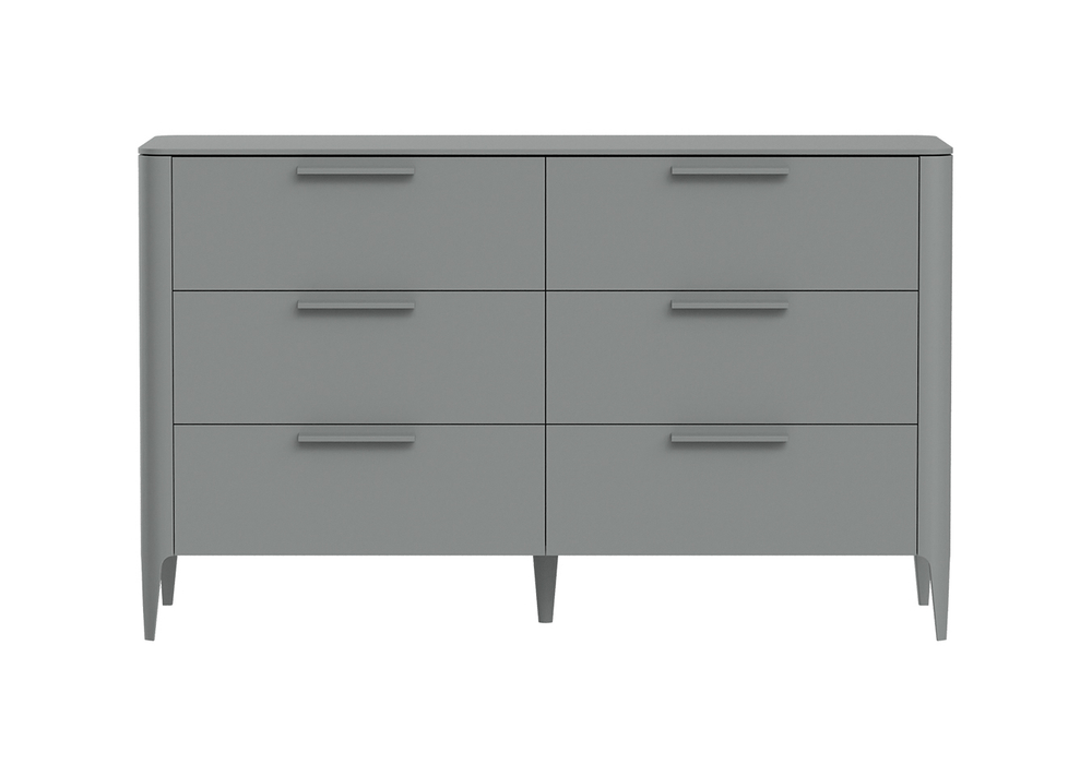 Комод Type 6 ящиков ширина 140 см (серый)