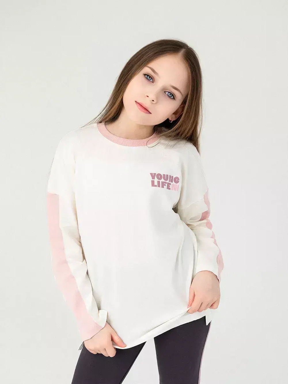 Лонгслив оверсайз для девочки