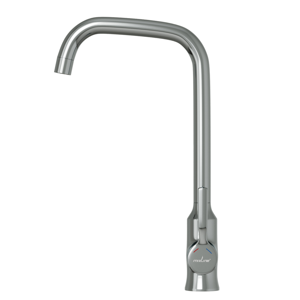 Смеситель для кухни 35k MIXLINE ML40-032 "Flat" высокий излив боковая ручка