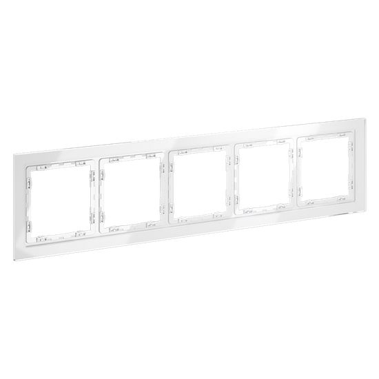 Рамка стеклянная VOLTUM S70 на 5 постов, (белый, стекло)