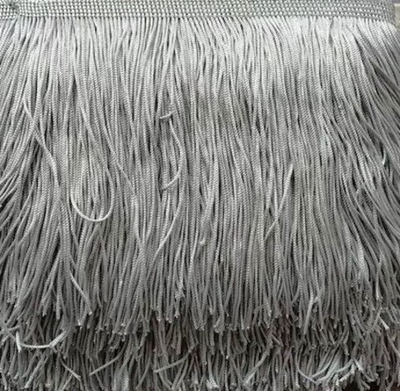 Тесьма текстиль бахрома, 20 см, серый