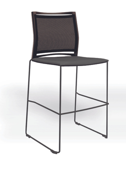 Web стул на полозьях кухонный/барный со спинкой-сеткой