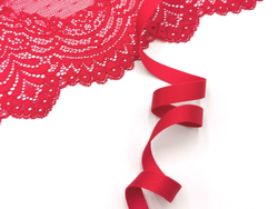 Бретелечная резинка без фестонов, 12 мм, красная, (Арт-BR640/12-100), м