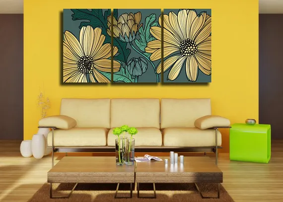 Модульная картина "Цветочный узор"