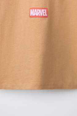 ZARA ФУТБОЛКА С ПРИНТОМ SPIDER-MAN © MARVEL, СВЕТЛО-КОРИЧНЕВЫЙ