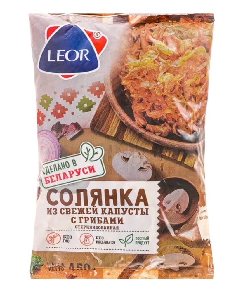 Солянка из свежей капусты с грибами 450г. Леор - купить не дорого в Москве