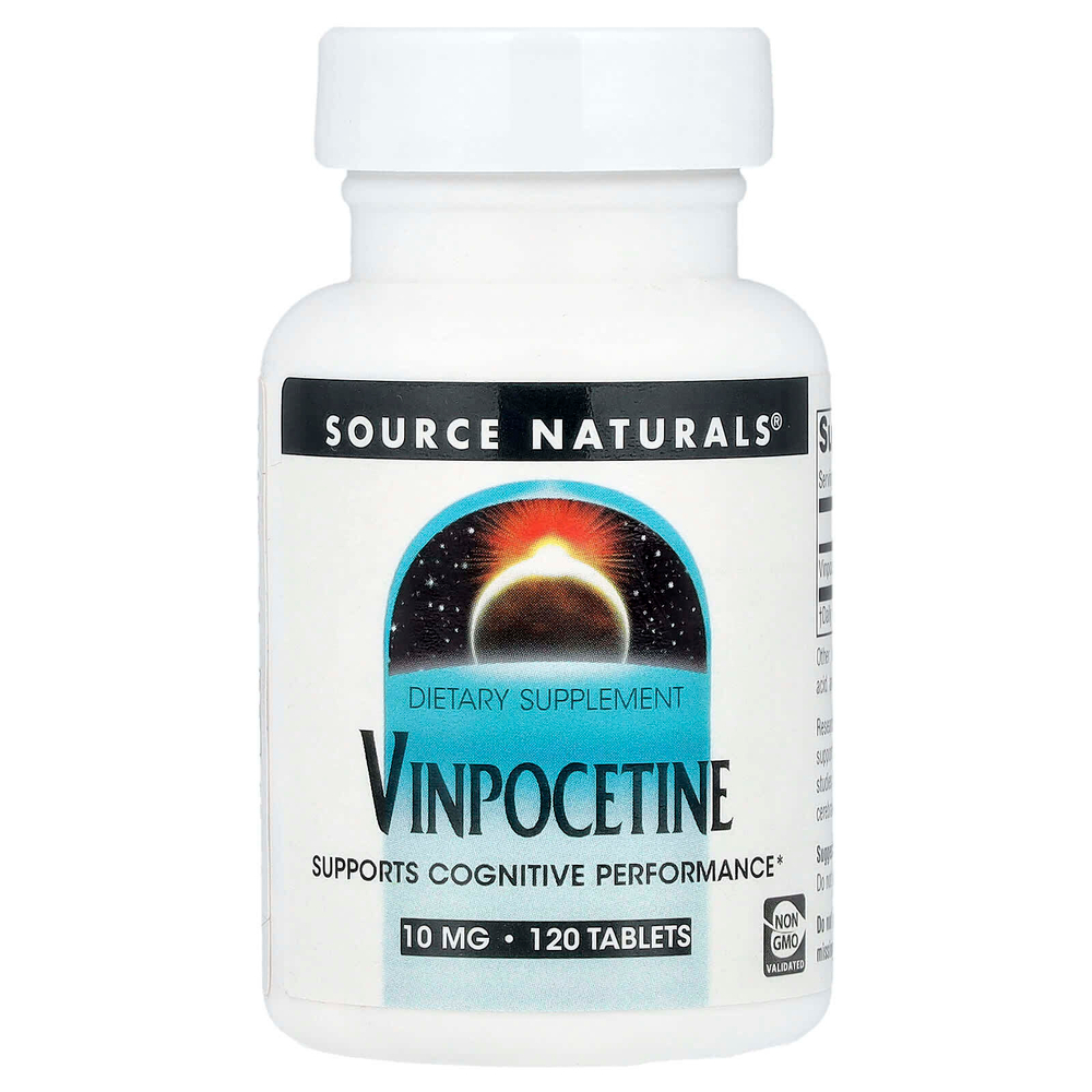Source Naturals, винпоцетин, 10 мг, 120 таблеток