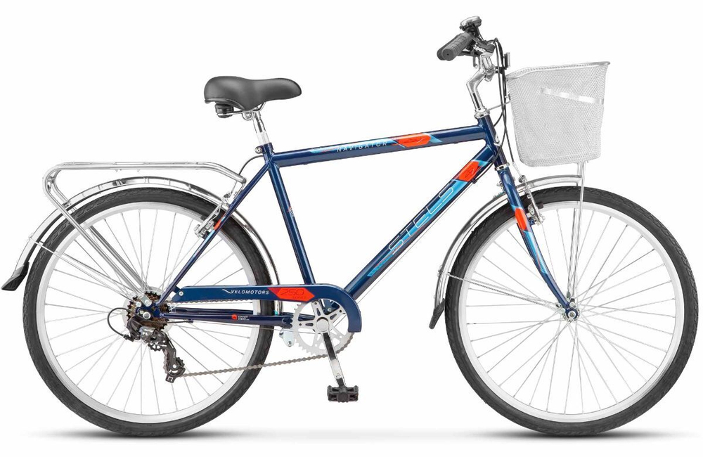 Велосипед 26" Stels Navigator-250 V Тёмно-синий (Корзинка)