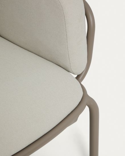 Уличный 3-х местный диван Joncols из алюминия цвета таупе, 225 см