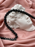 Жемчуг черный на нити