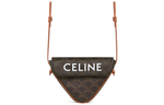 CELINE Cow Leather Triangle Bag, Shoulder Bag, Crossbody Bag Small Women"s Tawny