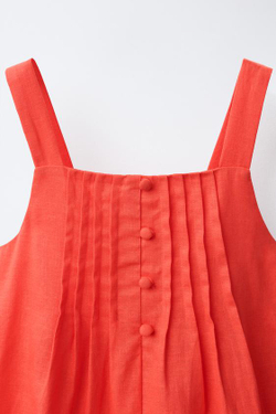 ZARA КОРОТКИЙ КОМБИНЕЗОН С ЗАЩИПАМИ, КРАСНЫЙ