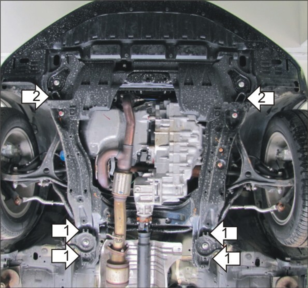 Защита картера Двигателя, КПП. 3 мм, Сталь. для Honda Crosstour 2008-2012 MOTODOR.10803