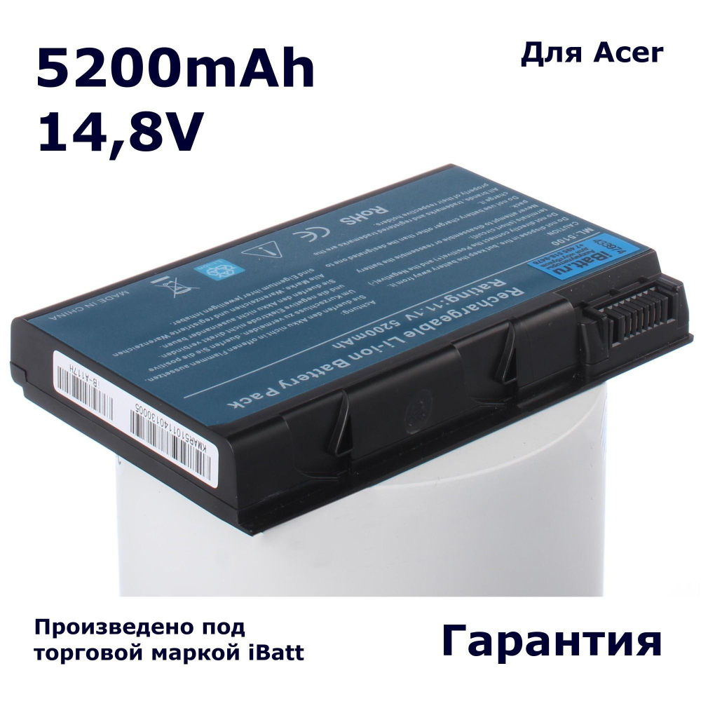 Аккумулятор iBatt 5200mAh для ноутбука Acer BATBL50L6, BATBL50L8H (14.8V)