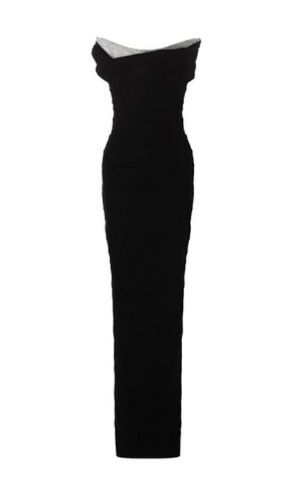 Вечернее бархатное платье с корсетом из кристаллов