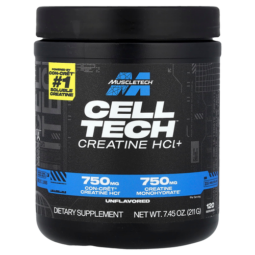 MuscleTech, Cell Tech™ гидрохлорид креатина, без добавок, 211 г (7,45 унции)