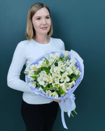 Букет белая альстромерия 9шт(00172)