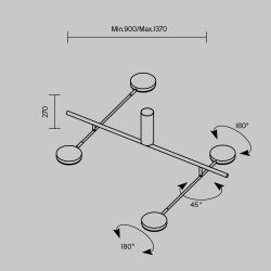 Люстра потолочная светодиодная Maytoni Fad MOD070CL-L30B3K