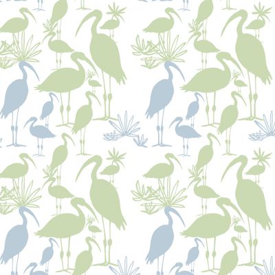 Пастельные птицы голубые и зеленые