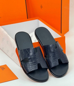 Шлепанцы Hermes Izmir из кожи крокодила