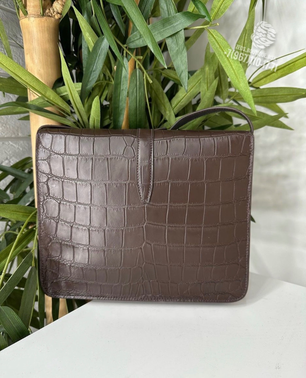 Сумка через плечо Hermes из кожи крокодила