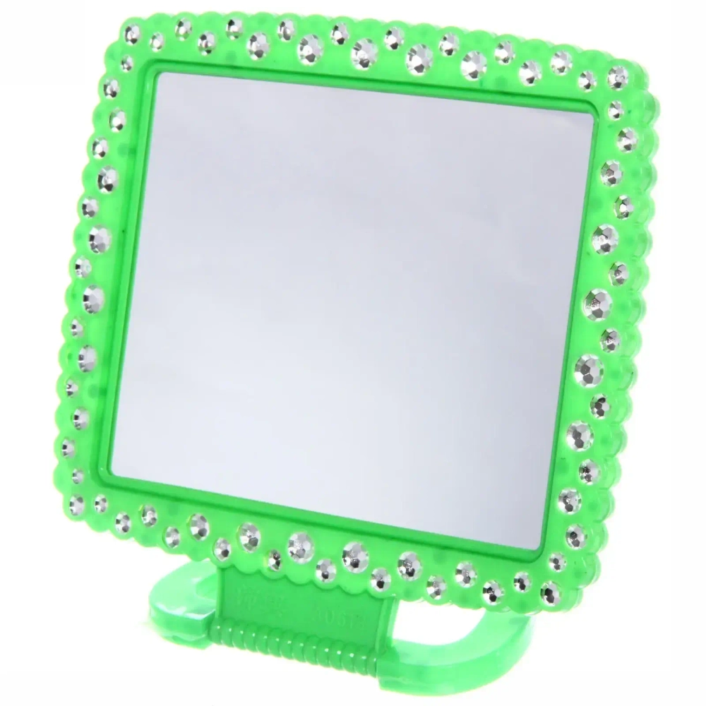 Зеркало настольное в пластиковой оправе «Белые выемки» прямоугольник, подвесное 20*16,5см