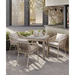 Стол обеденный Leif, 80х80 см, серо-бежевый