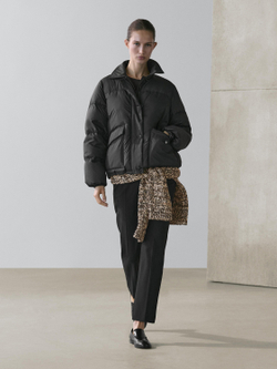 Massimo Dutti Пуховик-бомбер, черный