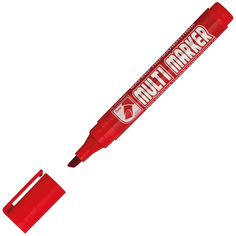 Маркер перманентный "Multi Marker Chisel" красный, скошенный, 5мм
