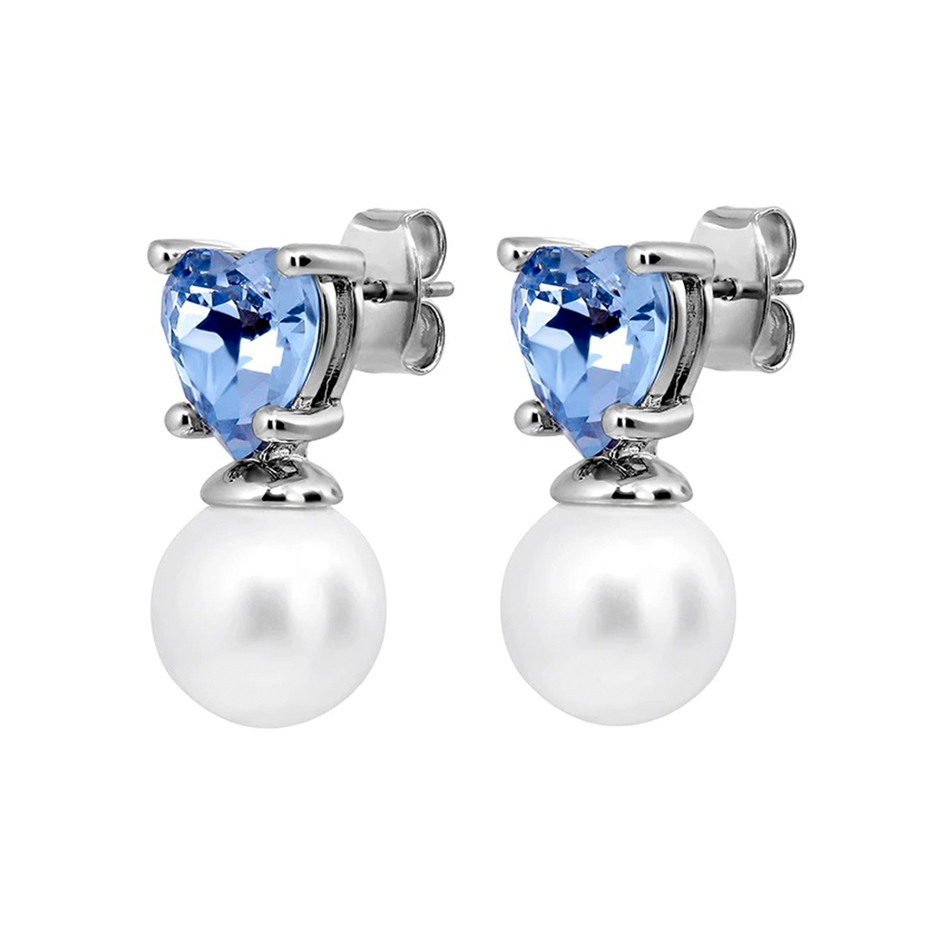 Серьги Dyrberg Kern EMO SS LIGHT BLUE / WHITE PEARL 480037