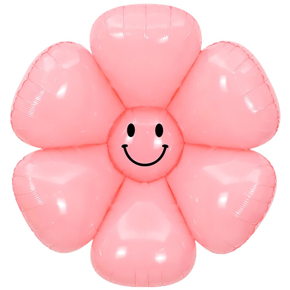 Шар Фольгированный Цветок Ромашка Улыбка розовая (Розовый)