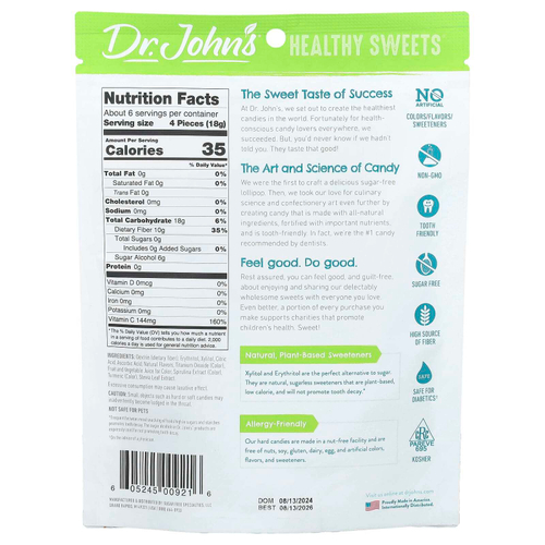 Dr. John's Healthy Sweets, Creamsicle Swirl, карамель, ежевика, голубая малина, апельсин, персик и клубника, без сахара, 109 г (3,85 унции)