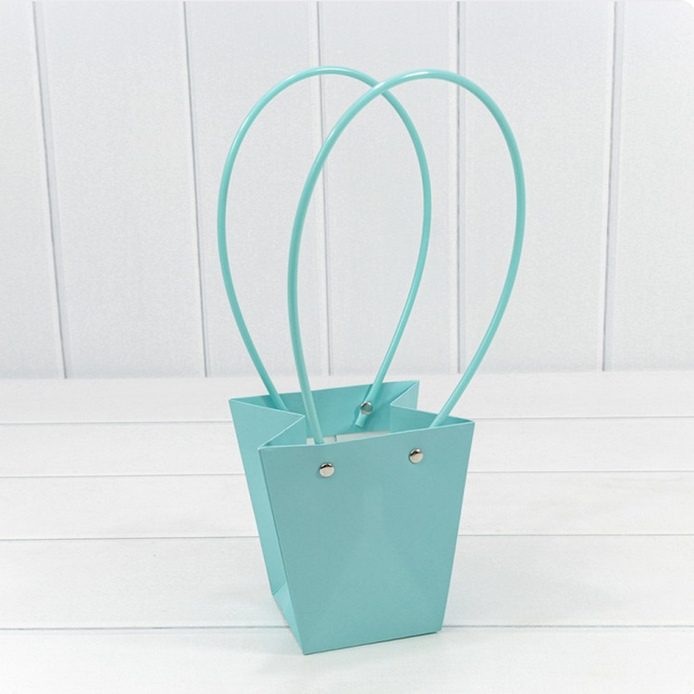 Пакет подарочный 12,5х12х8 Ваза для цветов (Голубой)