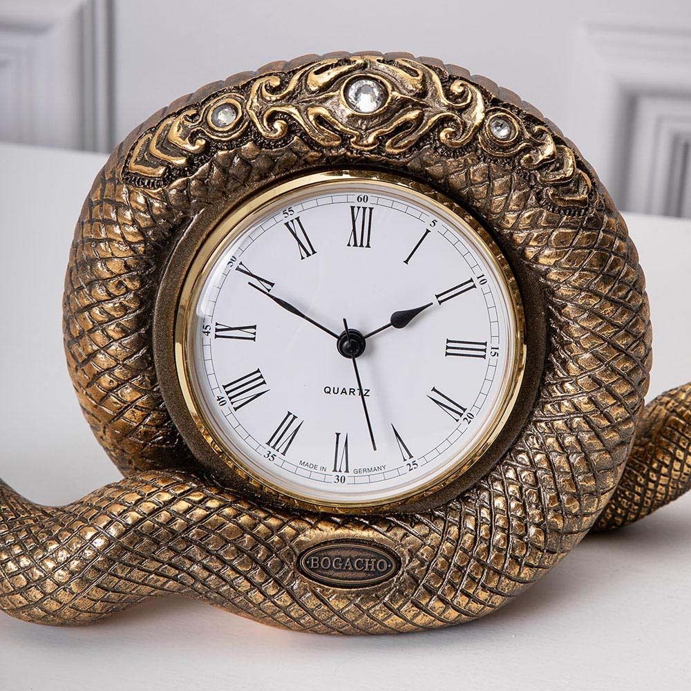 Настольные Часы Змея Линда Бронза