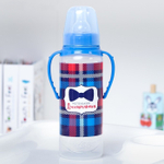 Бутылочка для кормления "Маленький босс"250 мл цилиндр, с ручками, цвет синий 2969846