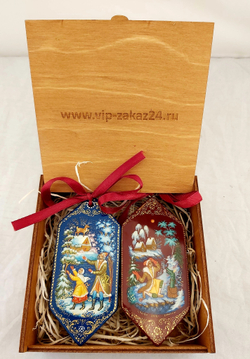 Набор ёлочных игрушек "Конфеты с росписью Палех-3"