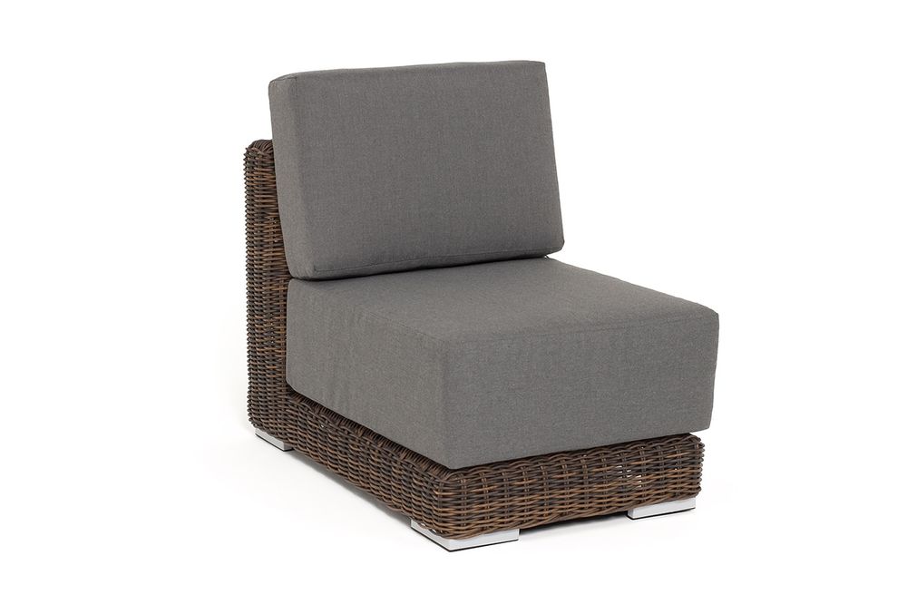 "Капри" модуль диванный прямой с подушками, цвет коричневый