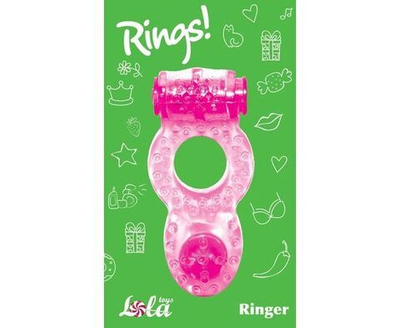 Розовое эрекционное кольцо с вибрацией Rings Ringer