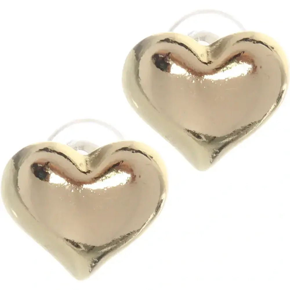 Серьги «ЭЛЛОДИ», сердечко, цвет золото и серебро, 2*2см